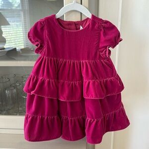NWT Janie and Jack pink velvet dress. Size 12 to 18 months
